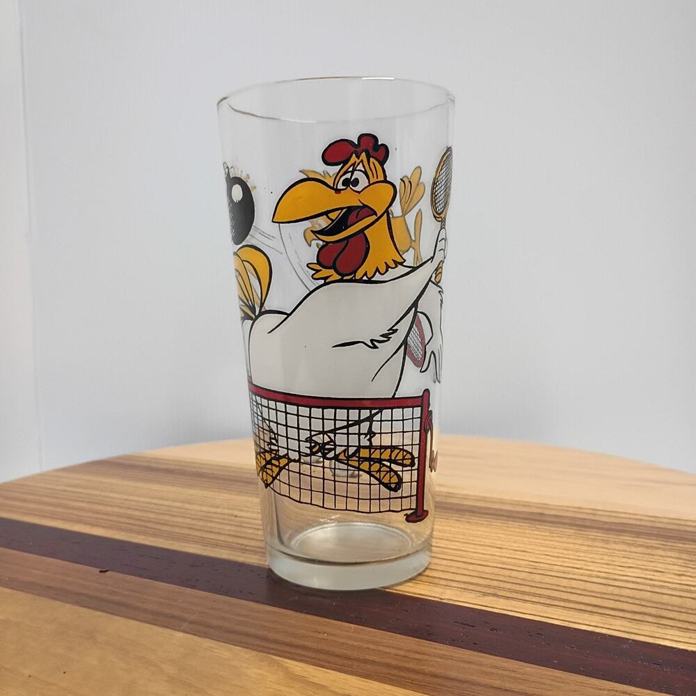 1976 Foghorn Leghorn Hennery Hawk Warner Tennis Pepsi Collector Series Glass